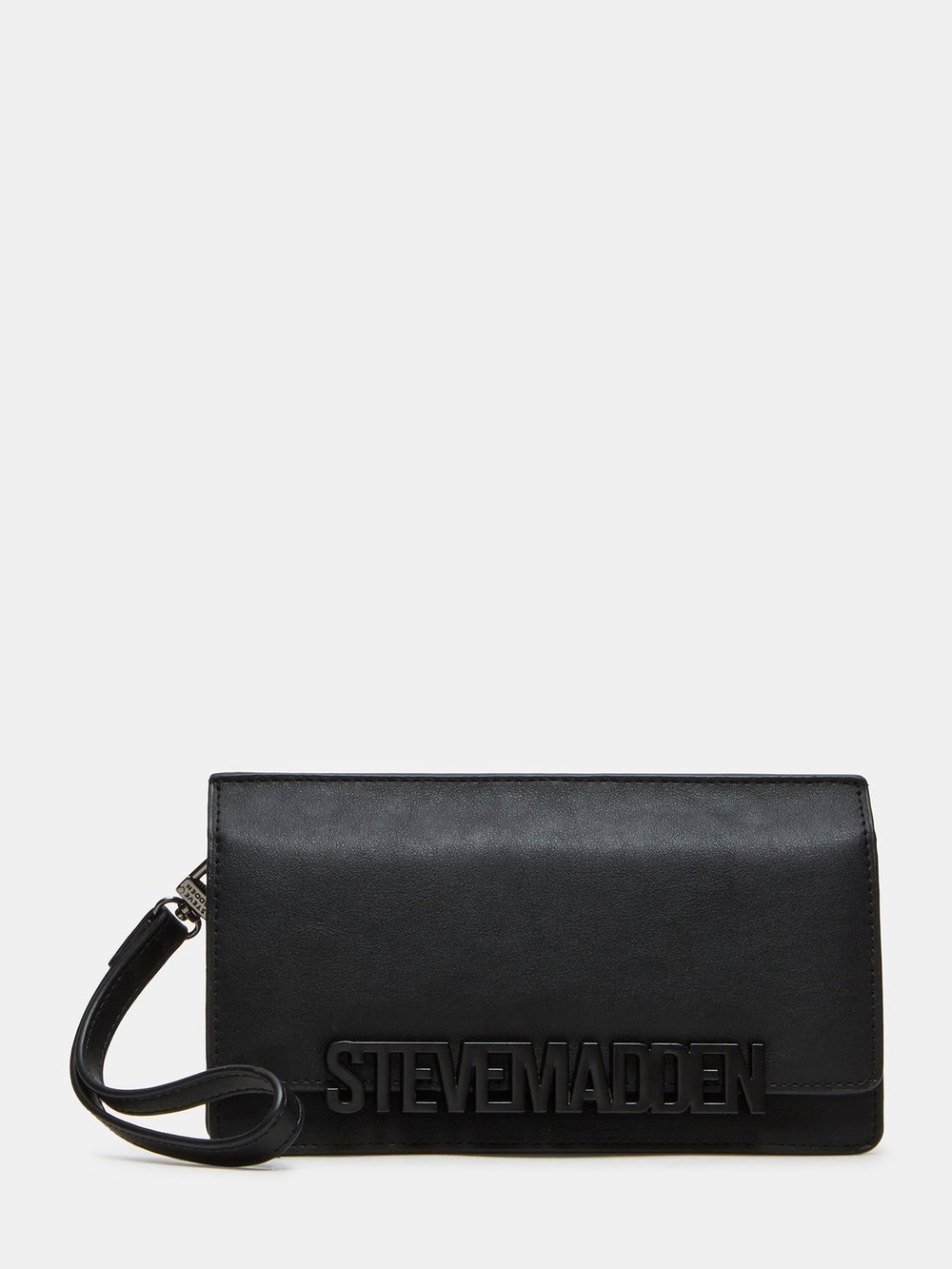 Steve Madden Black Logo Wristlet Clutch